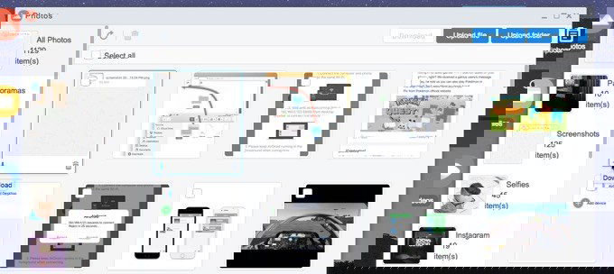 Веб‑интерфейс: иконка скачивания изображения с iPhone на компьютер