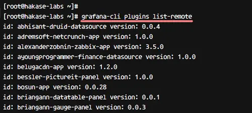 Интерфейс списка плагинов Grafana