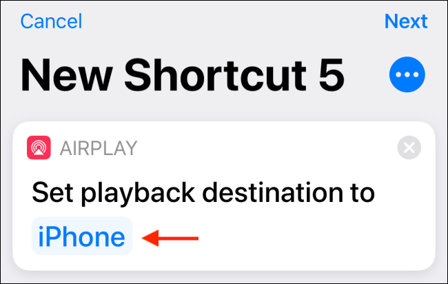 Нажмите на текущее устройство и выберите iPhone как цель