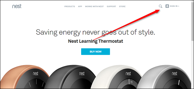 Нажмите на изображение профиля в правом верхнем углу интерфейса Nest