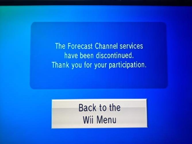 Значок «Forecast» канала Wii, упразднённого вместе с WiiConnect24