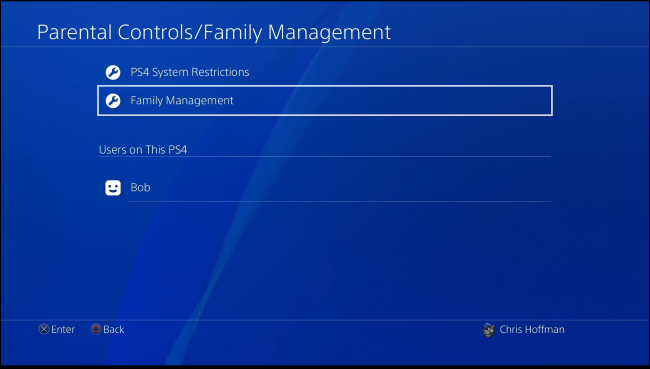 Страница входа в PlayStation Network при управлении семьёй