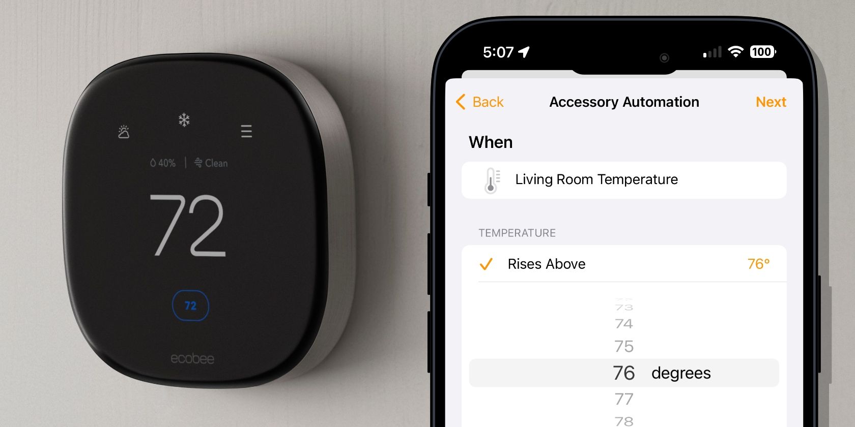 HomeKit: автоматизация температуры и влажности