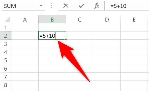 Ввод числа, знака плюс и другого числа в ячейку