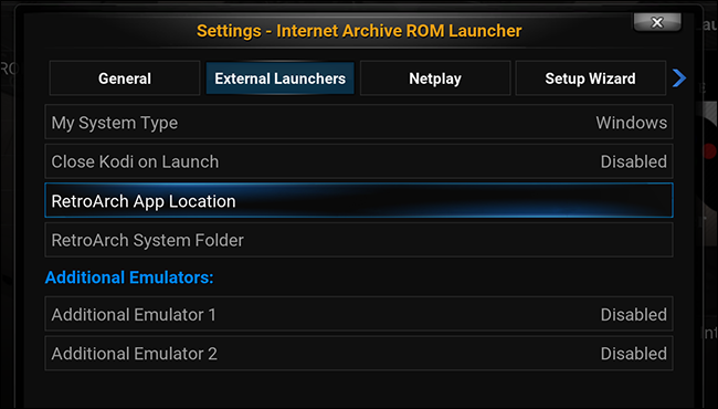 Указание пути к RetroArch