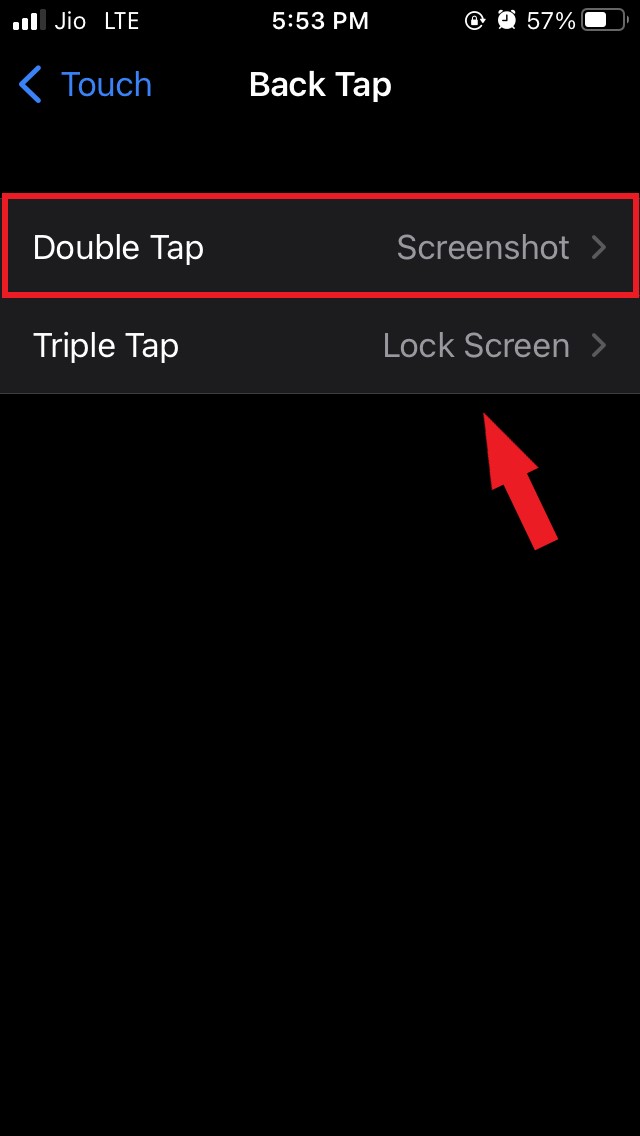 Выбор Double Tap или Triple Tap для Back Tap