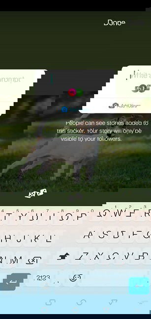 Поле для текста подсказки стикера Add Yours