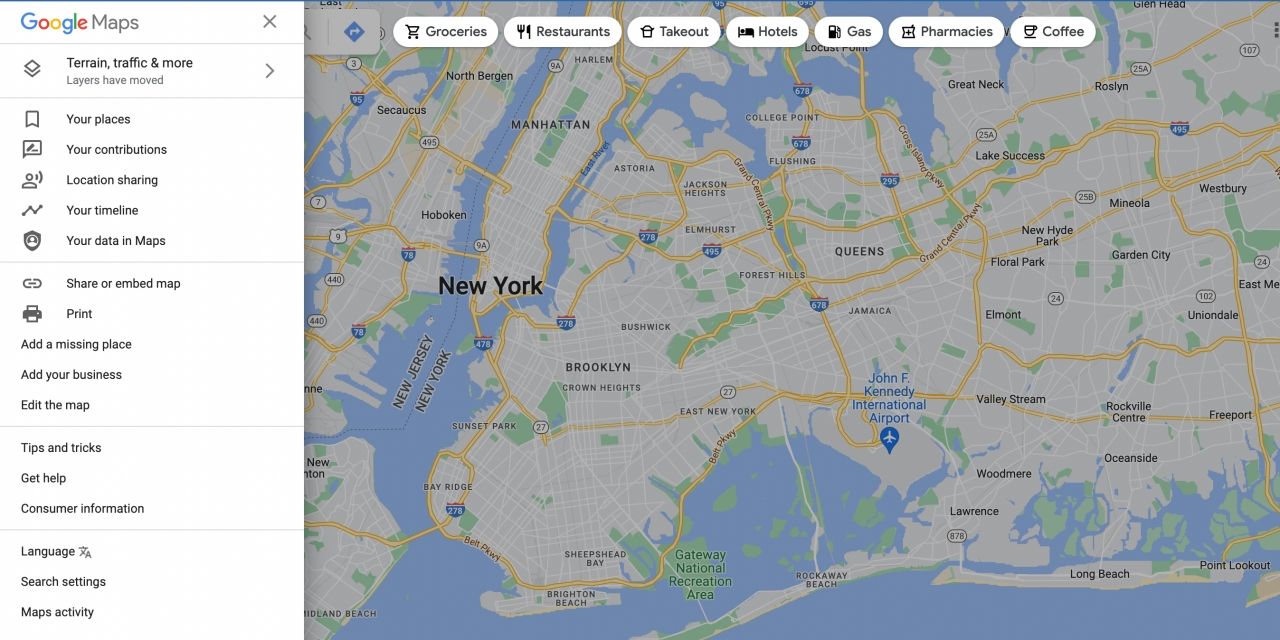 Просмотр и удаление истории мест в Google Maps