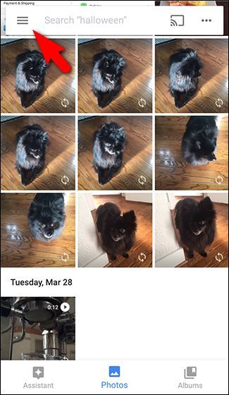 Кнопка создания нового общего альбома в Google Photos