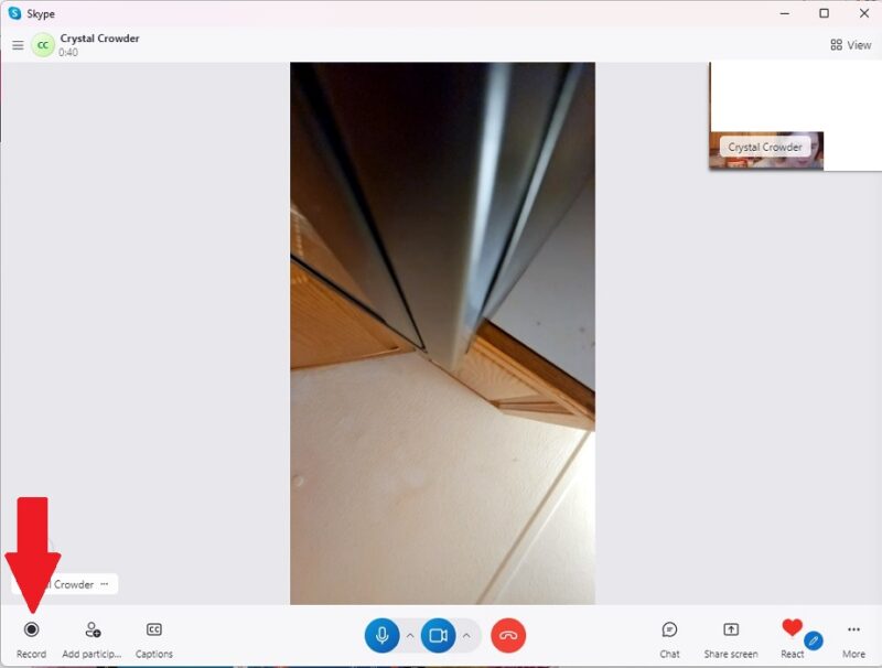 Кнопка «Запись» в клиенте Skype для Windows