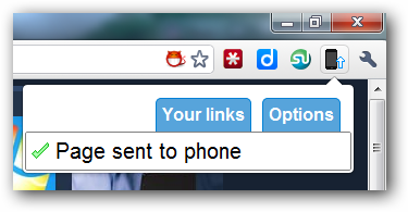 Уведомление об успешной отправке страницы в Chrome