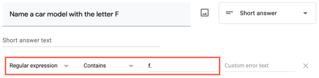 Пример: проверка наличия буквы 'f' в ответе с помощью регулярного выражения