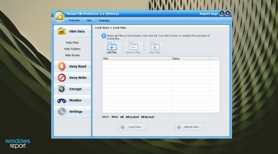 Renee File Protector: управление правами и скрытие файлов