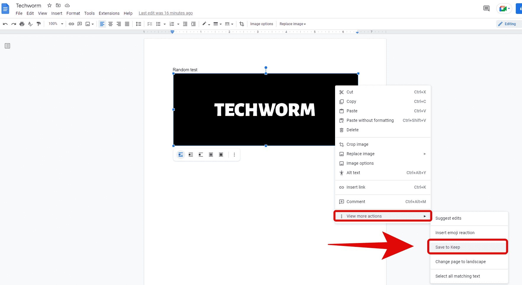 google doc save to keep