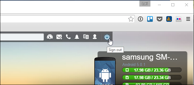 Выход из аккаунта AirDroid в браузере