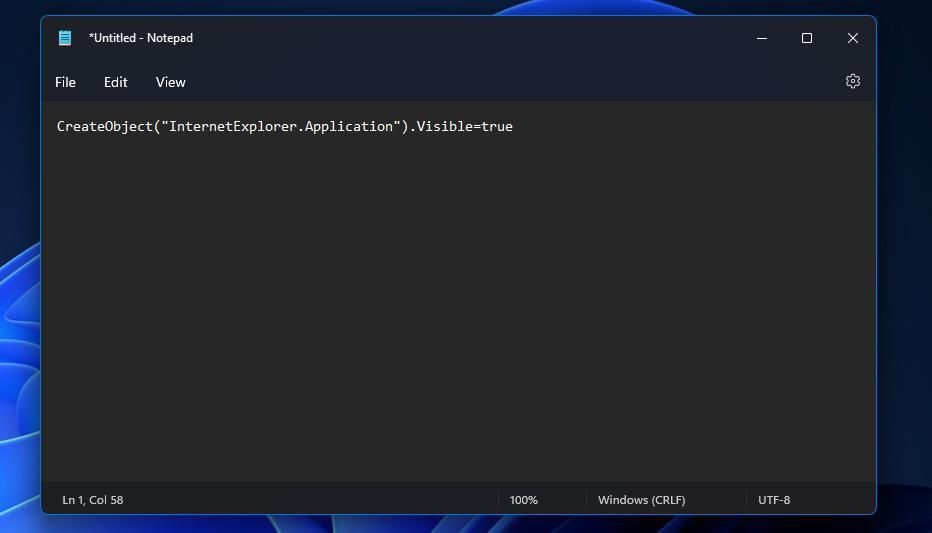 Пример VBS-скрипта для запуска Internet Explorer
