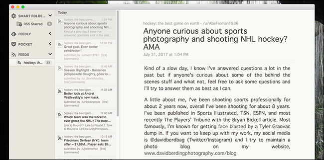 Пример RSS-потока, успешно добавленного в ридер