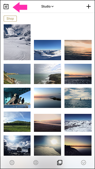 Кнопка переключения камеры в VSCO