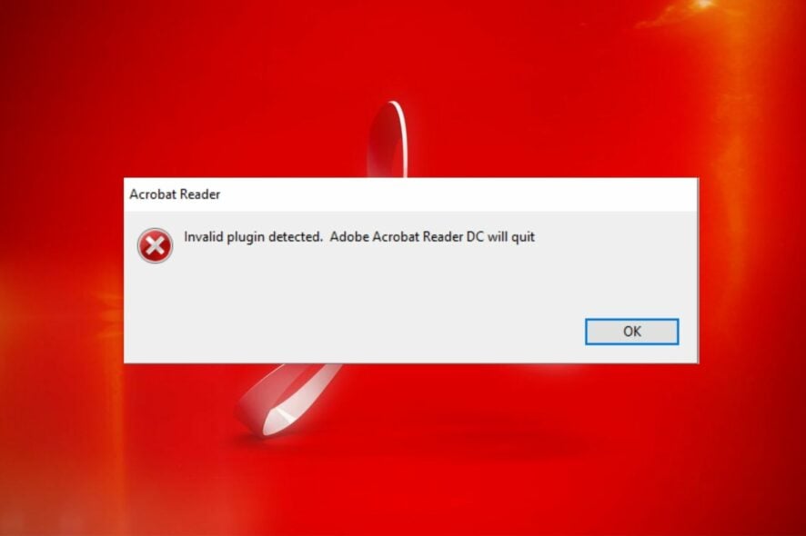 Ошибка Invalid plugin detected в Adobe Acrobat — как исправить
