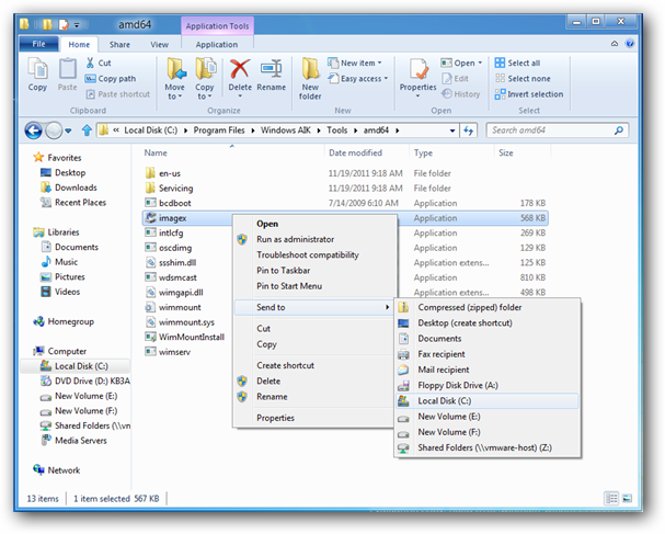 Альтернативный путь для 64-битной версии imagex.exe