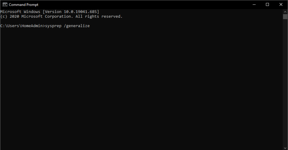инструмент sysprep в командной строке для сброса ID клиента