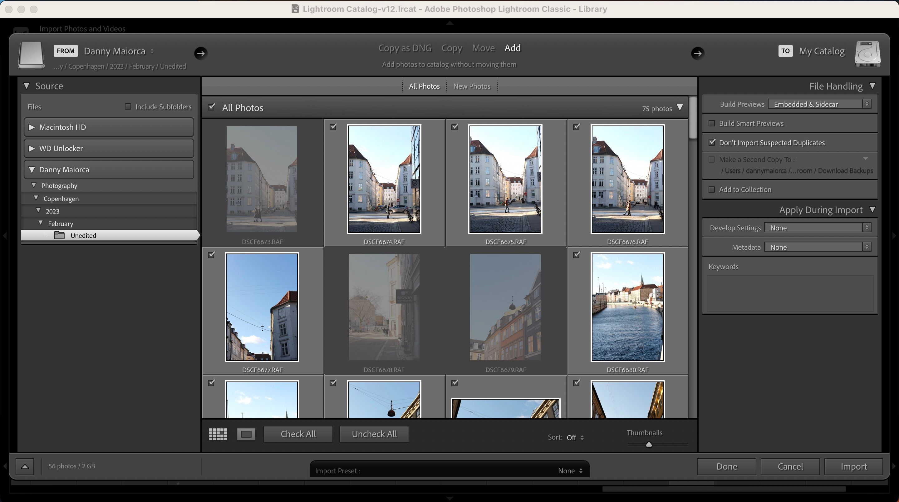 Import Photos in Lightroom Classic Screenshot