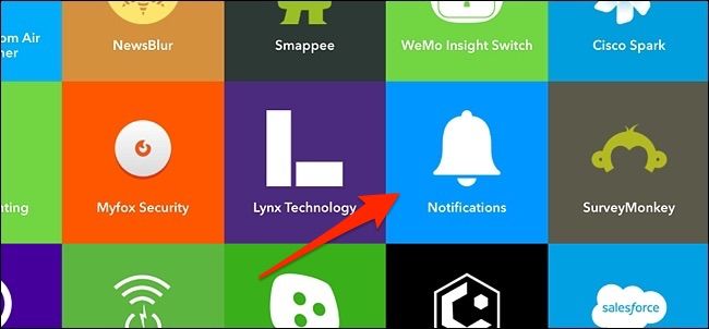 Выбор действия Send a notification в IFTTT