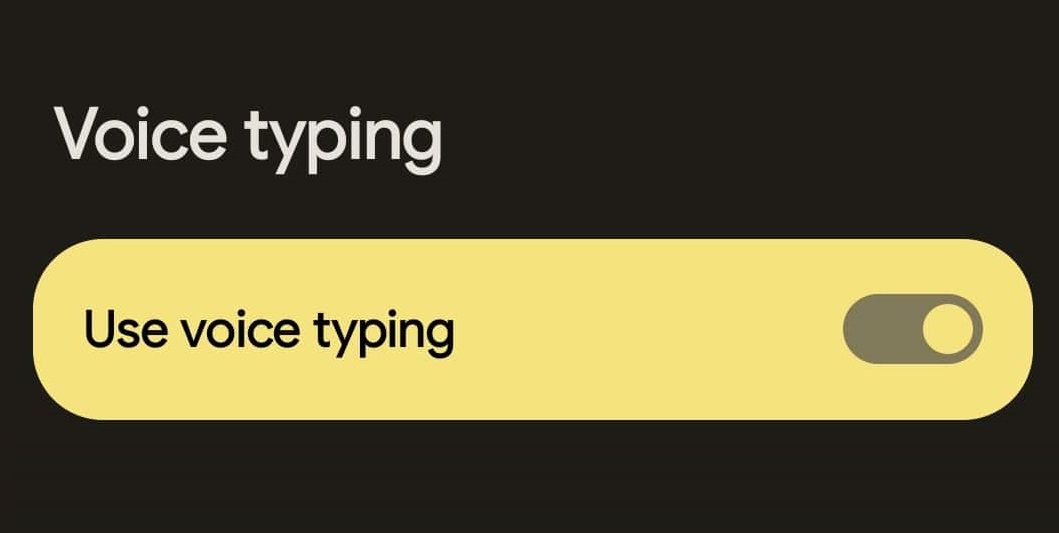 Параметр переключателя голосового ввода в настройках клавиатуры