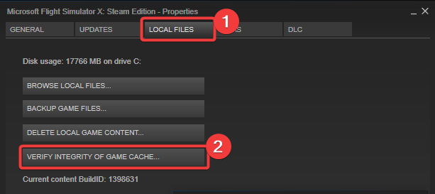Проверка целостности кэша игры в Steam
