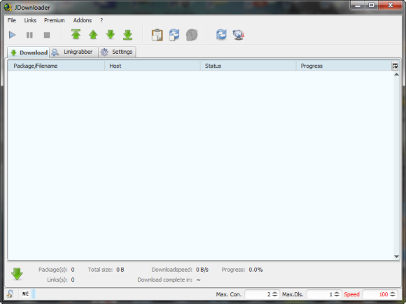 Настройки папки загрузки в JDownloader