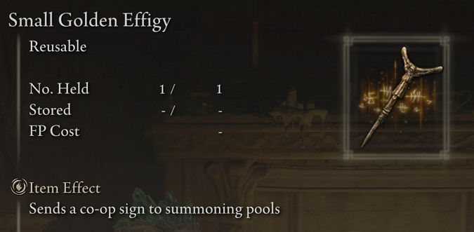 Меню с золотой фигуркой в Elden Ring.