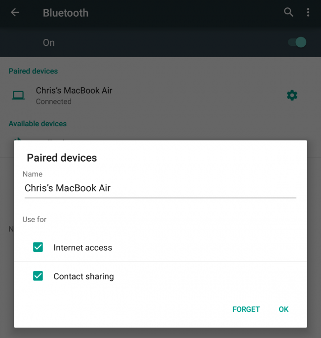Иконки Bluetooth на компьютере и телефоне для настроек PAN