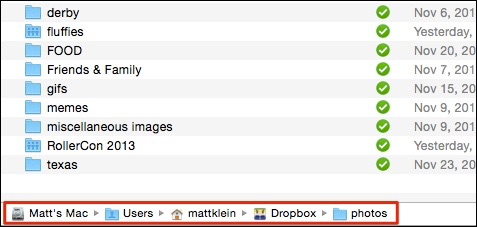 Открытие папки Pictures через ссылку на Dropbox