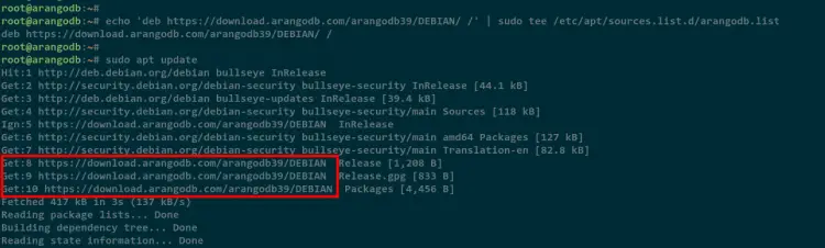 Добавление репозитория ArangoDB в систему