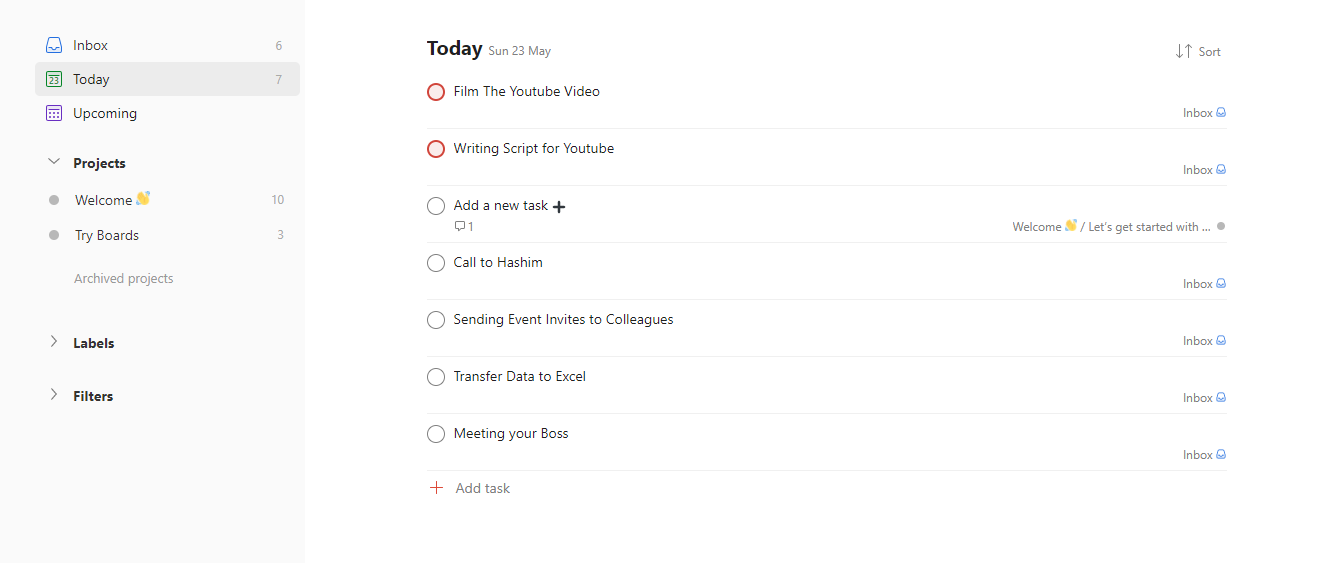 Фильтрация задач с высоким приоритетом в Todoist