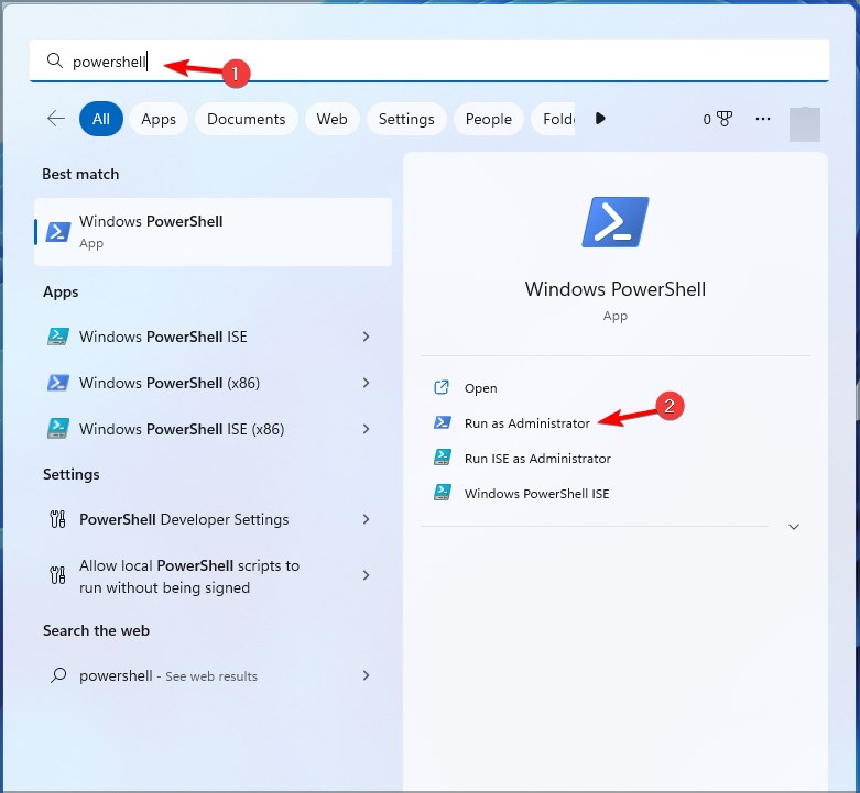 Запуск PowerShell от имени администратора