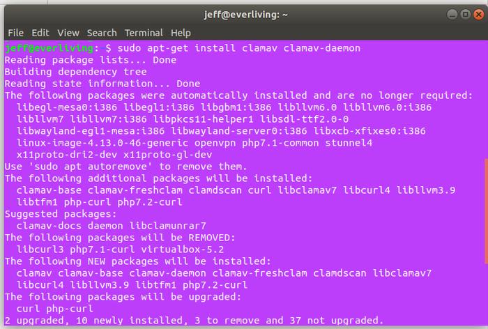 Scan Server Install Clamav