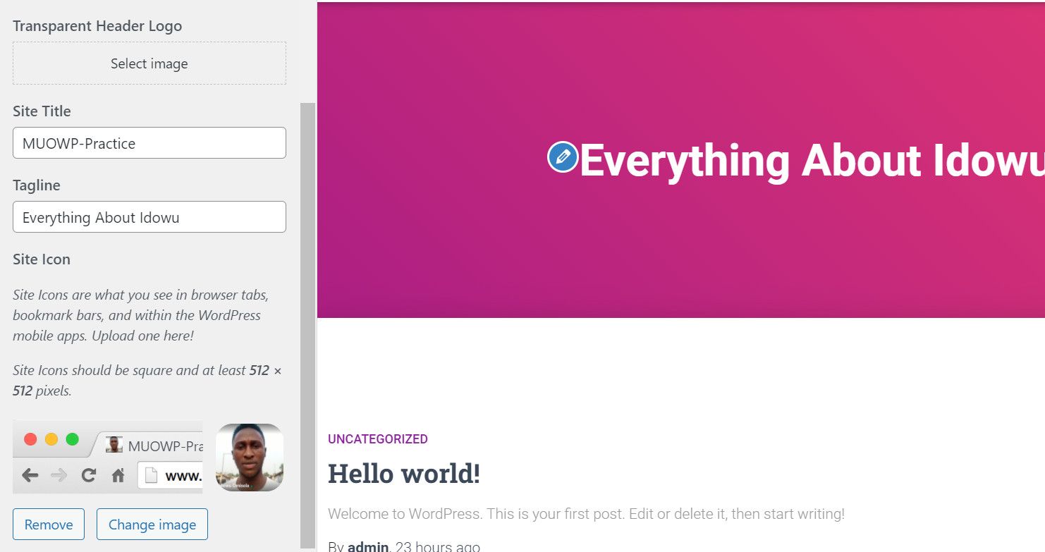 Настройка темы Hestia: добавление логотипа и заголовка сайта