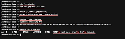 php-fpm socket listing