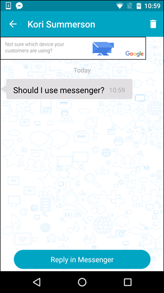 Unseen показывает содержимое сообщения без открытия Messenger