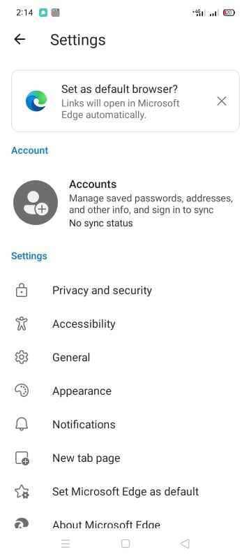 Конфиденциальность и безопасность в Edge на Android