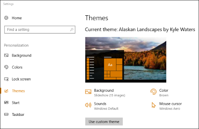 Смена темы рабочего стола в Windows с параметрами оформления и звуковой схемой