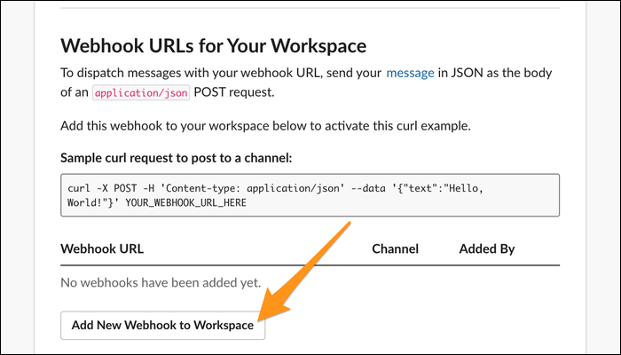 Выбор канала для вебхука — можно указать личные сообщения или создать отдельный канал для оповещений
