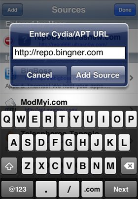 Добавление источника в Cydia
