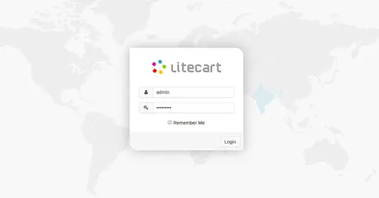Страница входа в админку LiteCart