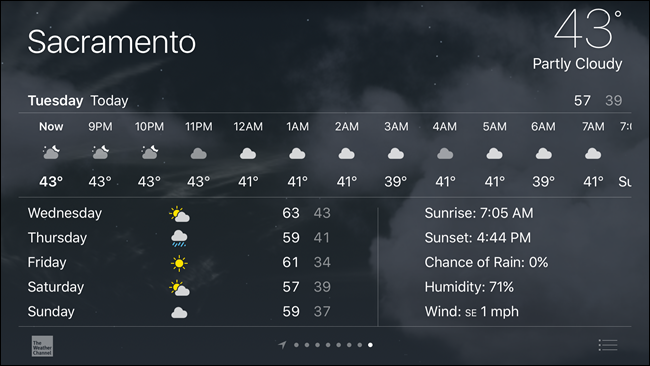 Просмотр добавленного города в приложении Погода перед выбором на Watch