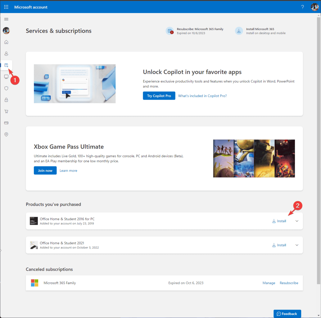 Переустановка Office — окно установки