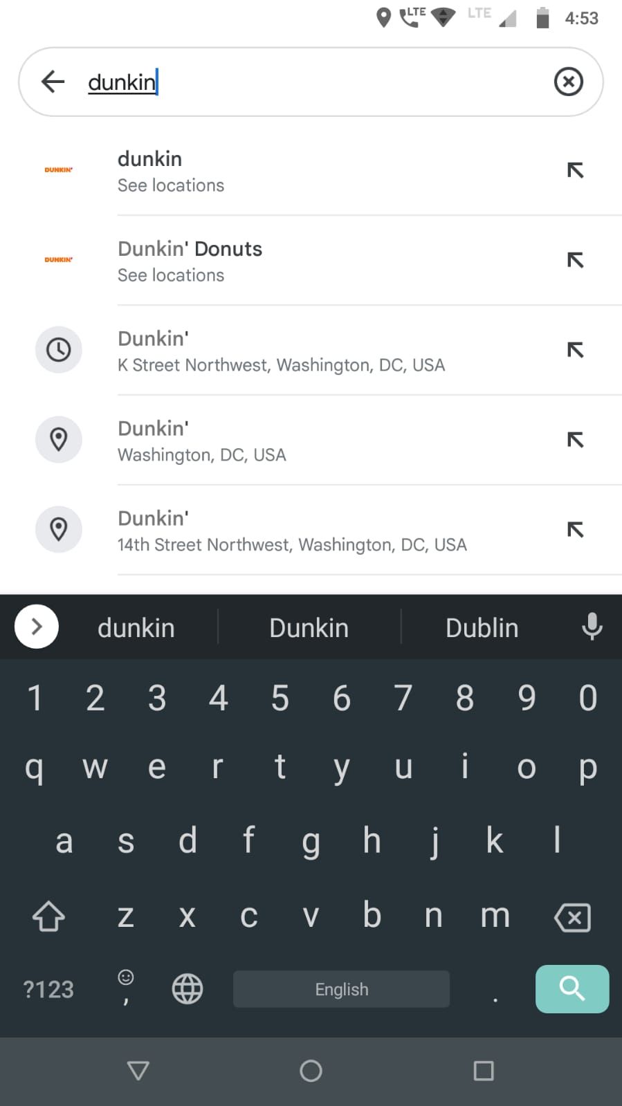 Поиск места в Google Maps на Android