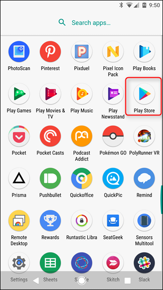 Главный экран Google Play — вкладка Приложения и игры