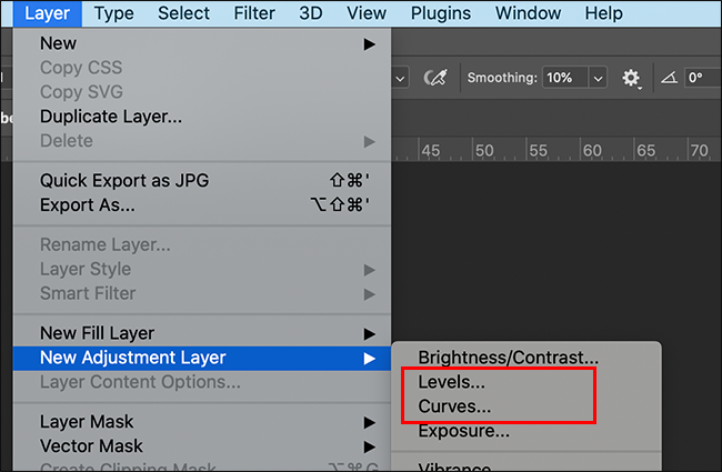 creating an adjustment layer